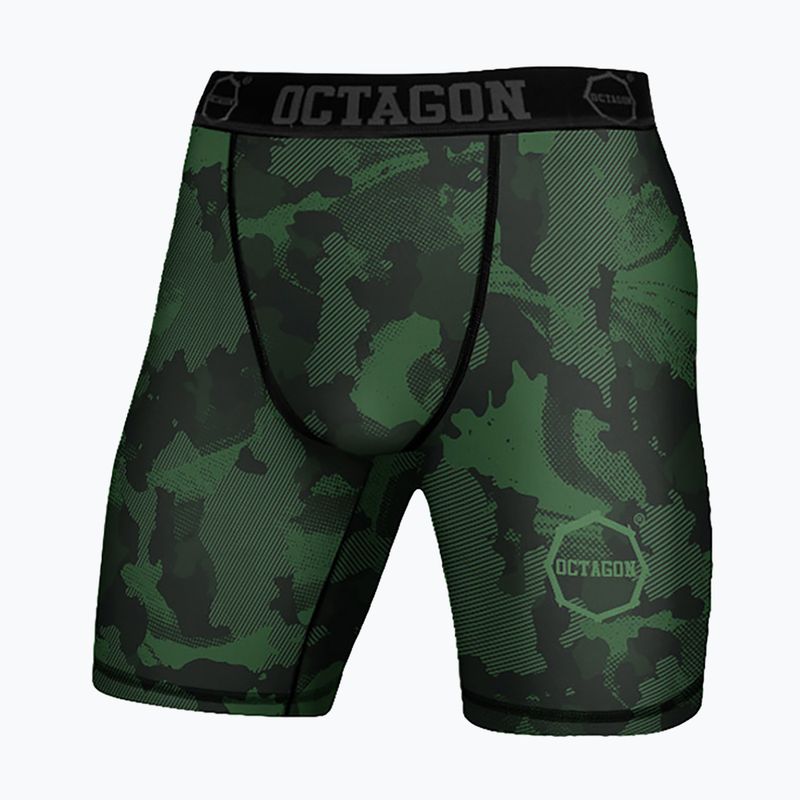 Pánske kompresné šortky Octagon Camo Forest khaki