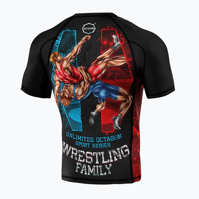 Pánsky rashguard Octagon Premium Wrestling Family black/multicolour Rashguard 2