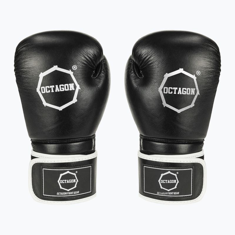 Boxerské rukavice Octagon Agat čierno-biele