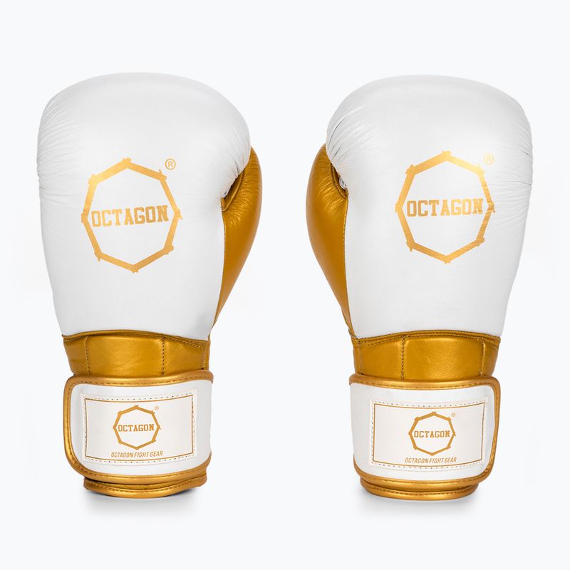 Boxerské rukavice Octagon Prince white/gold