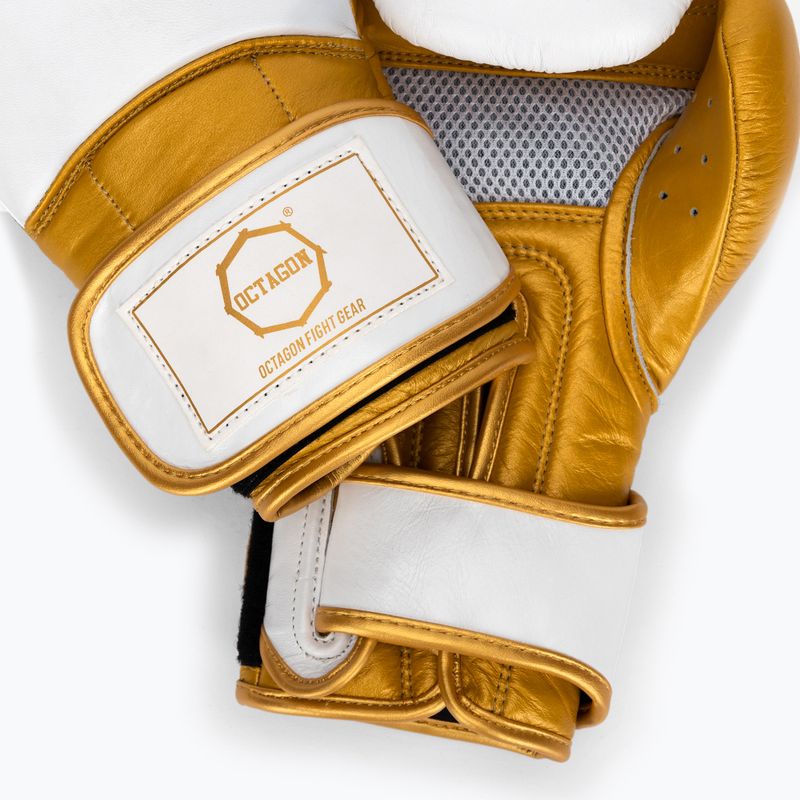 Boxerské rukavice Octagon Prince white/gold 5