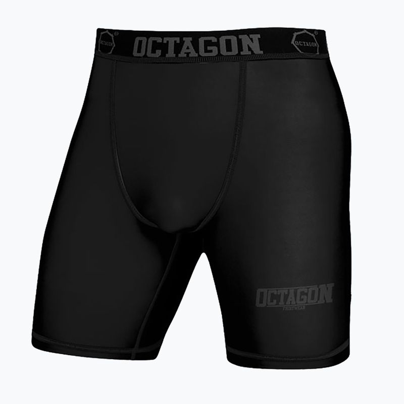 Pánske kompresné šortky Octagon Fight Wear black/white