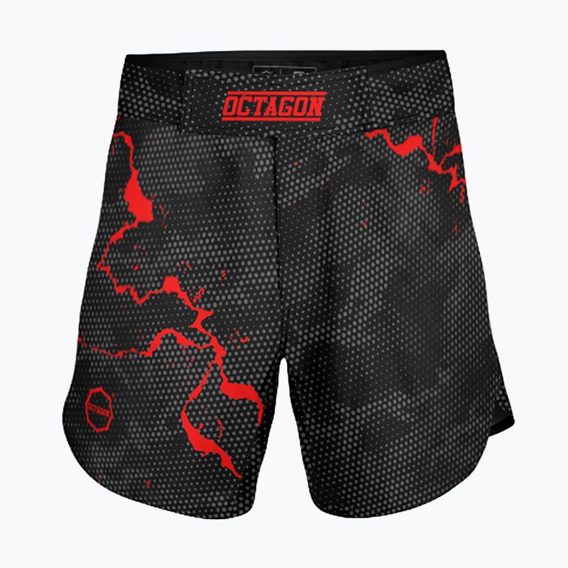 Pánske tréningové šortky Octagon Marble Camo MMA camo red