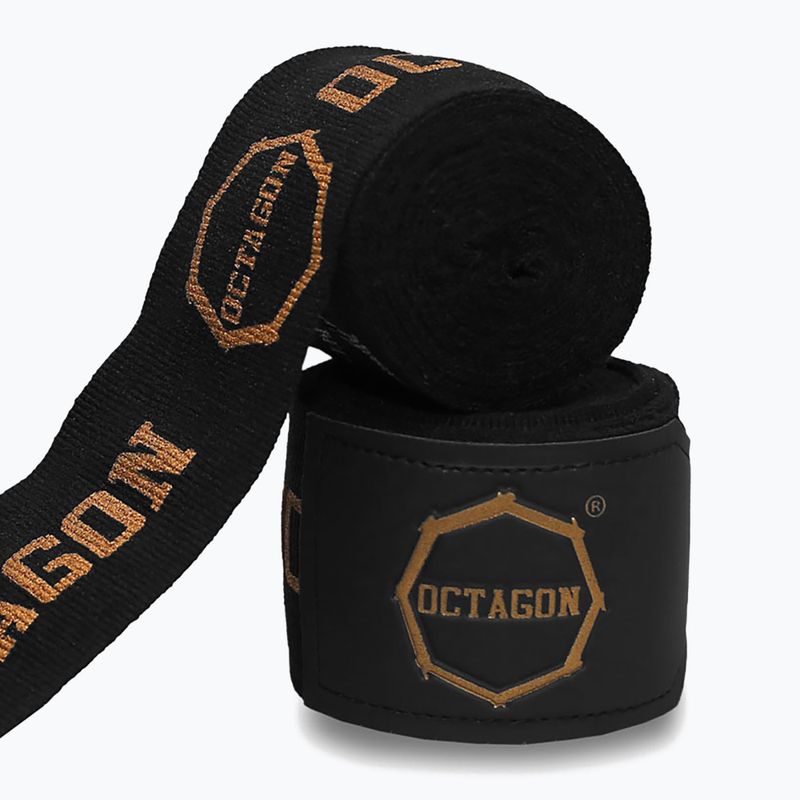 Boxerské bandáže Octagon Fightgear Supreme Printed 500 cm black/gold 2