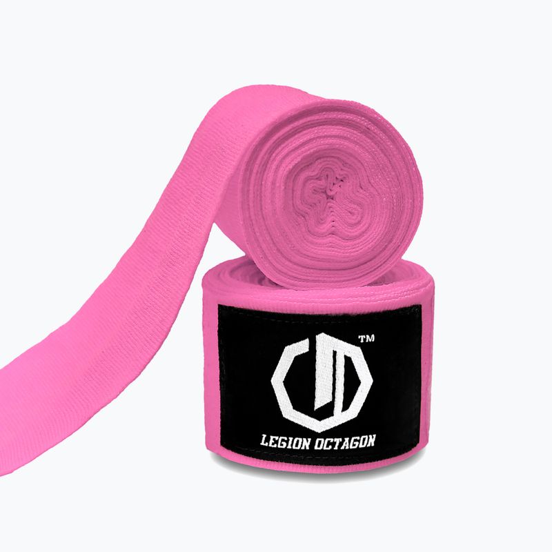 Boxerské bandáže Octagon Legion Standard 400 cm pink 2