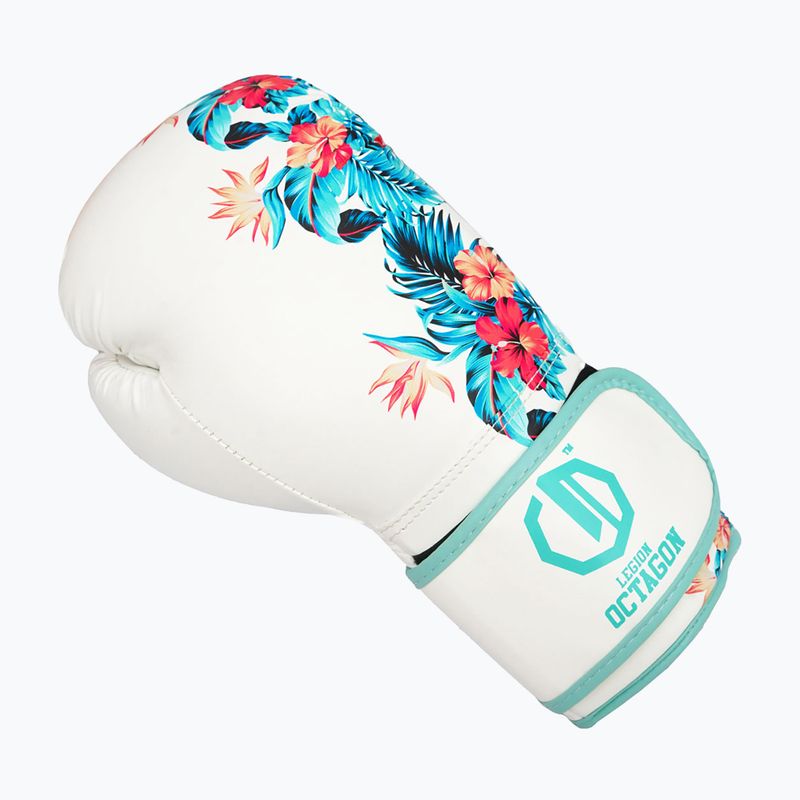 Boxerské rukavice Octagon Legion Flower white/sea green 2