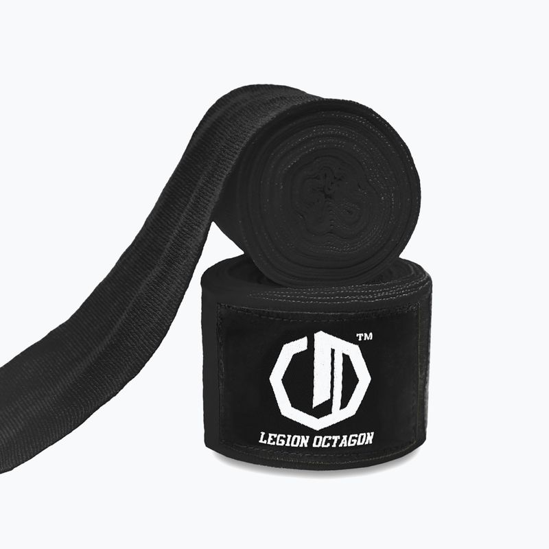 Boxerské bandáže Octagon Legion Standard 300 cm black/white 2