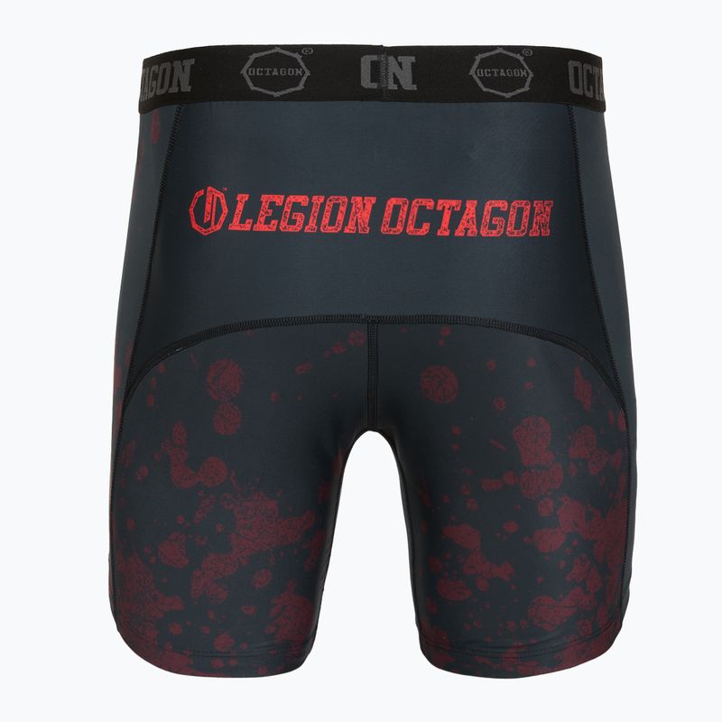 Pánske tréningové šortky Octagon Legion Grunge čierna/červená 2