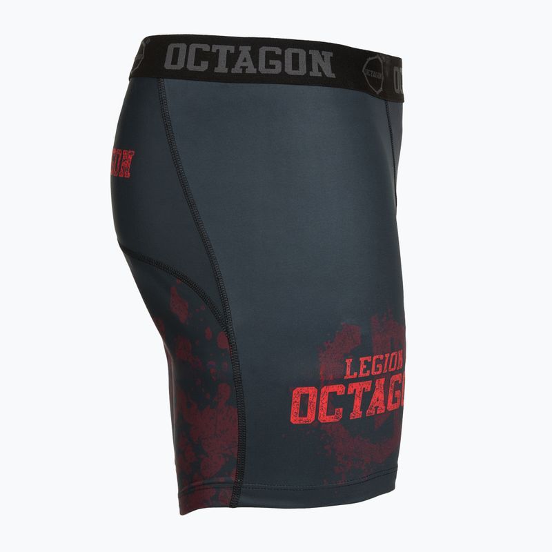 Pánske tréningové šortky Octagon Legion Grunge čierna/červená 3