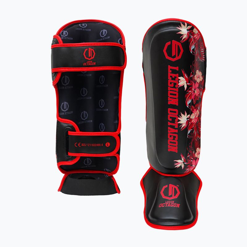 Chrániče holení Octagon Legion Flower black/red 2