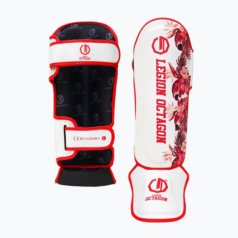 Chrániče holení Octagon Legion Flower white/red 2