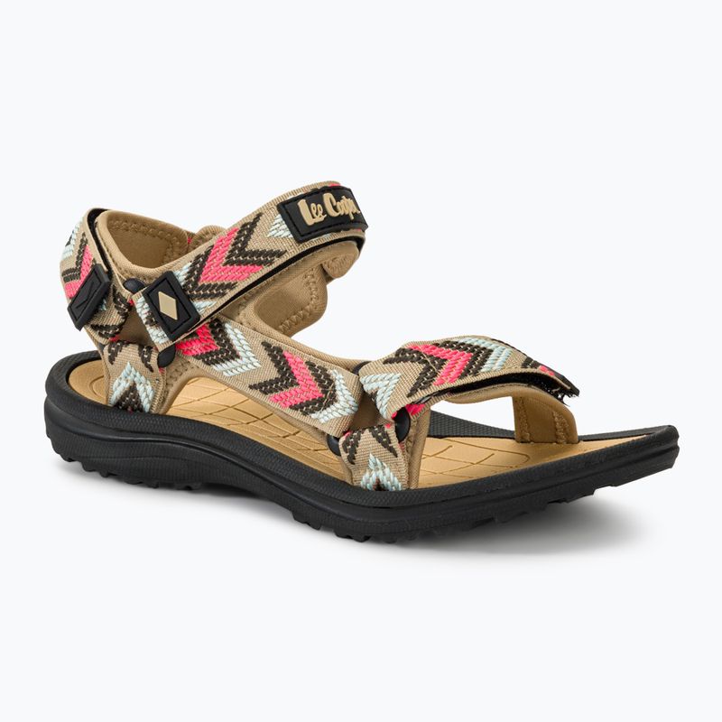 Lee Cooper dámske sandále LCW-24-34-2612 béžová / červená