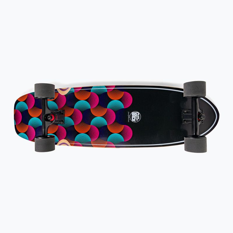 Surfskate skateboard Cutback Big Wave 34" čierny a farebný CUT-SUR-BWA