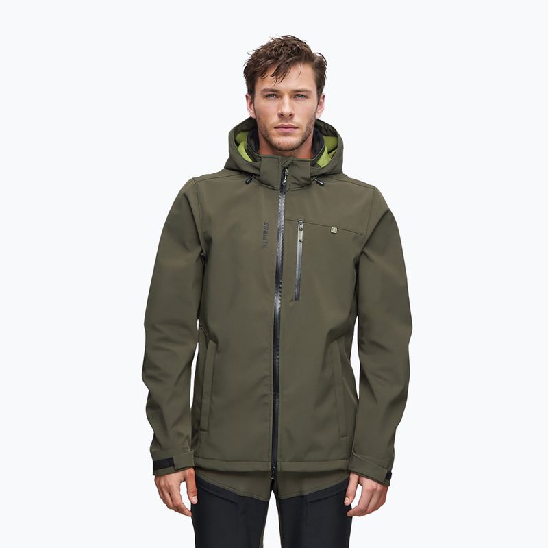 Alpinus Roignais Tactical pánska softshellová bunda olivovo zelená