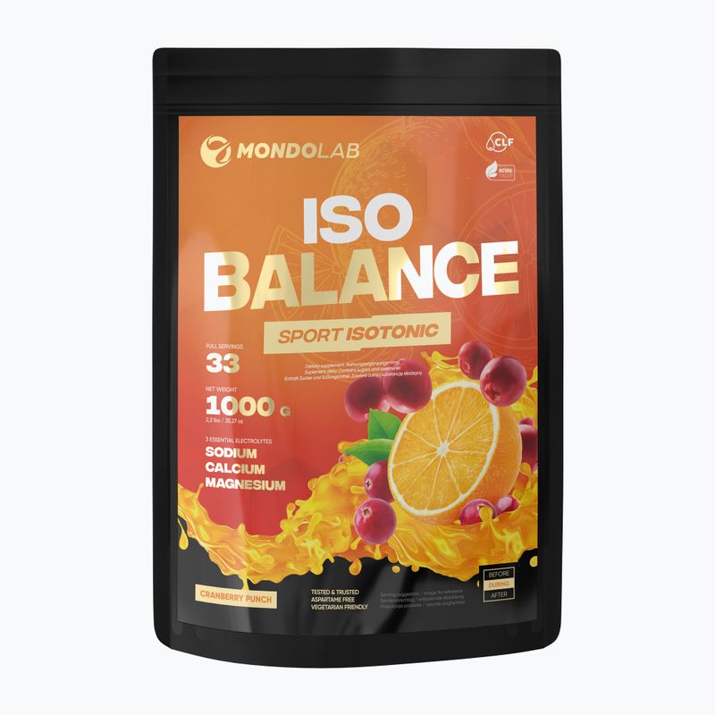 Izotonický nápoj v prášku MONDOLAB Balance Bitter Cranberry Punch 1kg oranžovo-brusnicový MND007