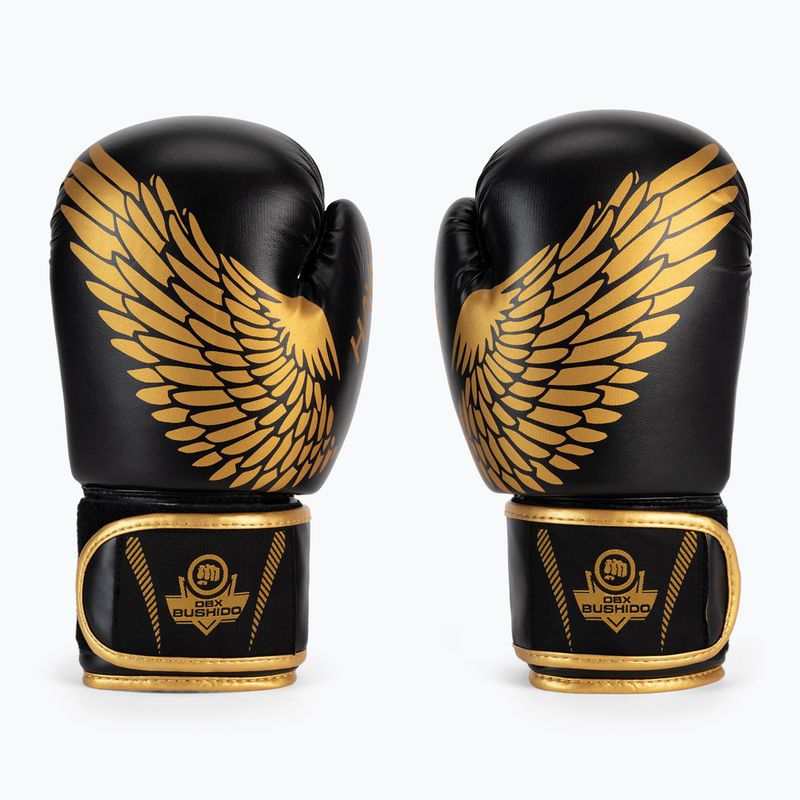 Boxerské rukavice DBX BUSHIDO "HAWK" Active Clima čierna a zlatá B-2v17 2