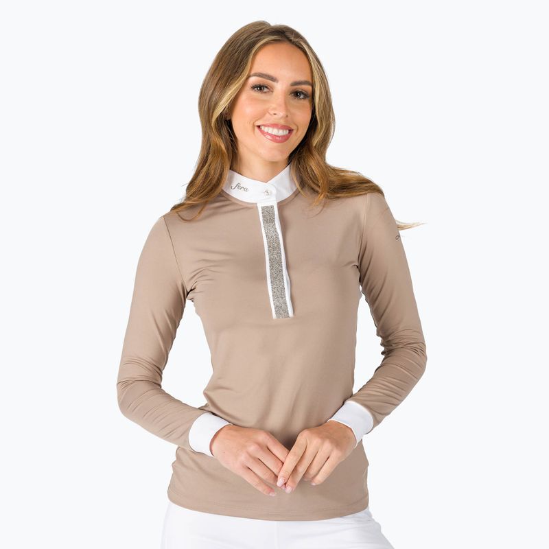 Dámske súťažné tričko s dlhým rukávom Fera Stradust beige 1.1.l