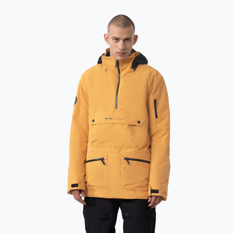 Pánska snowboardová bunda 4F M290 oranžová
