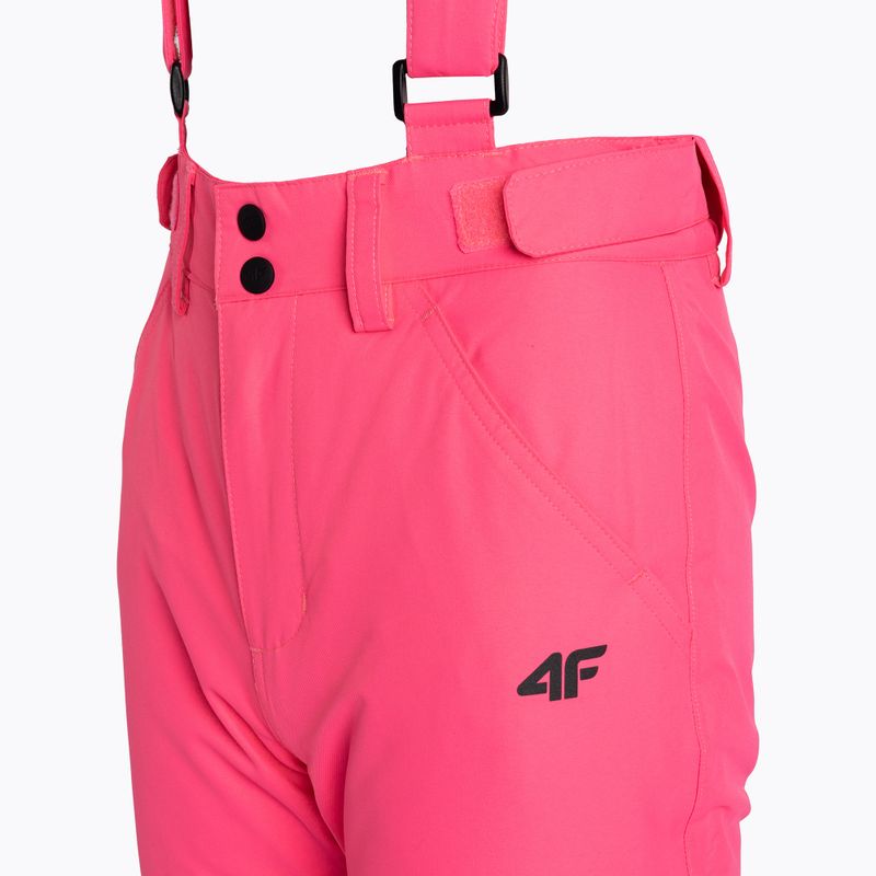 Detské lyžiarske nohavice 4F F353 hot pink neon 5