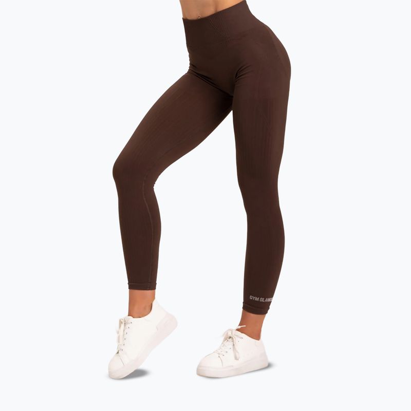 Dámske tréningové legíny Gym Glamour push up hnedé 370