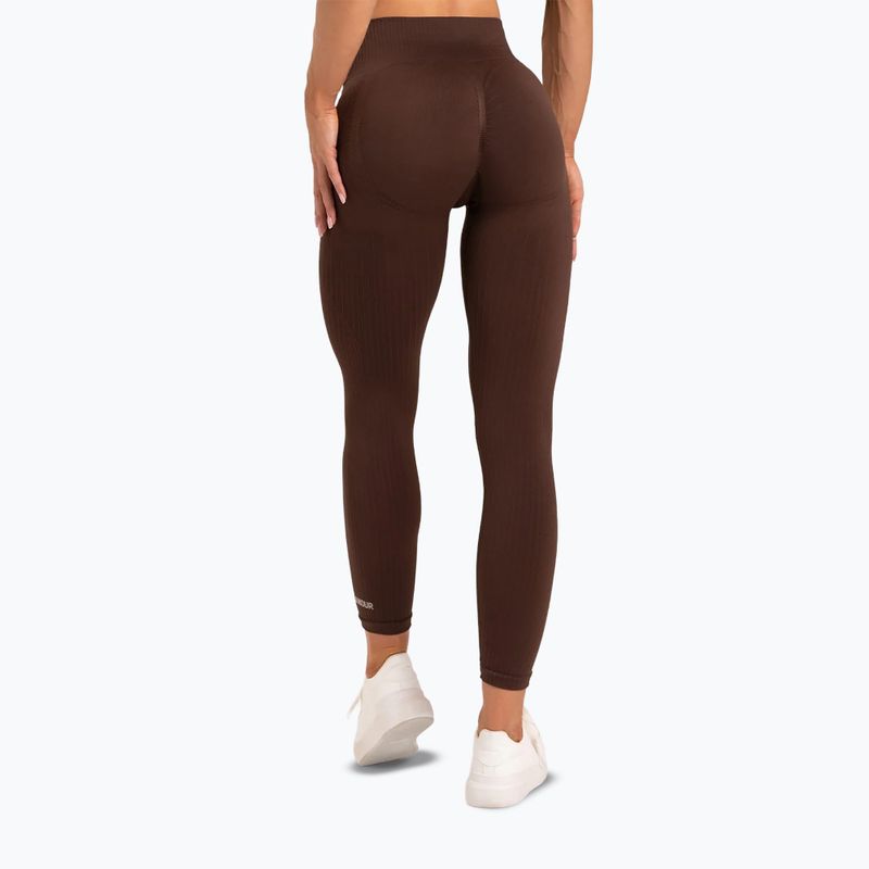 Dámske tréningové legíny Gym Glamour push up hnedé 370 3