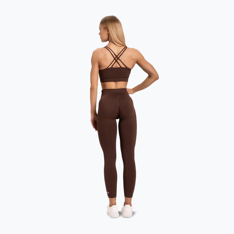 Dámske tréningové legíny Gym Glamour push up hnedé 370 4