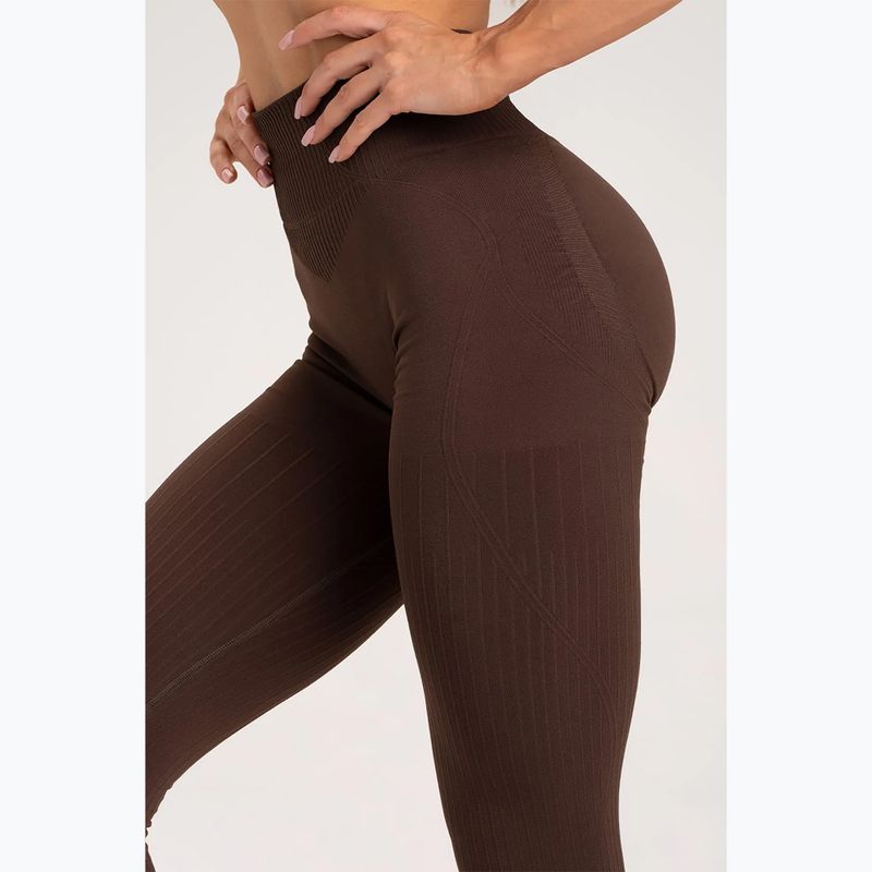 Dámske tréningové legíny Gym Glamour push up hnedé 370 7
