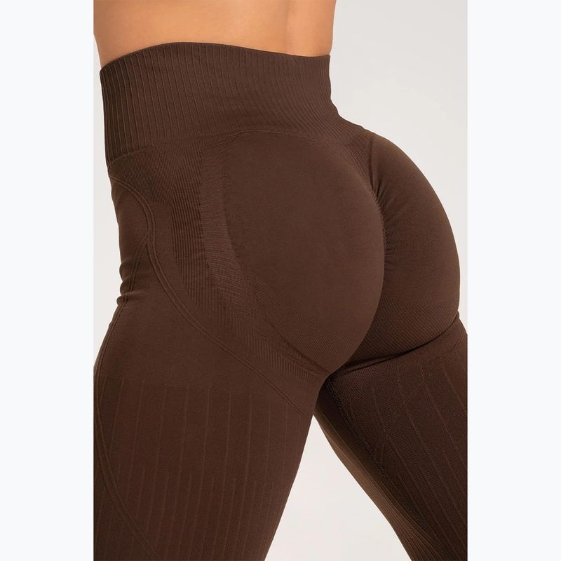 Dámske tréningové legíny Gym Glamour push up hnedé 370 8