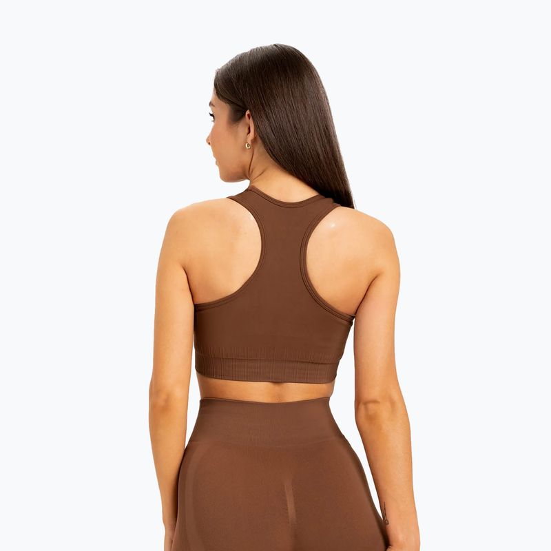 Gym Glamour push up fitness podprsenka hnedá 373 2