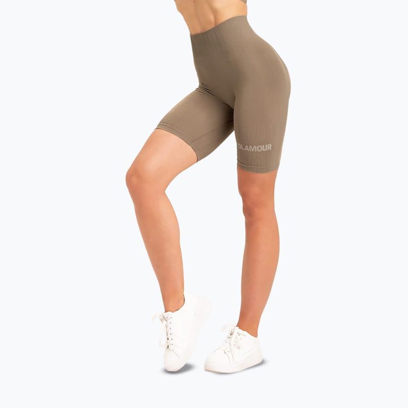 Dámske tréningové šortky Gym Glamour Bikery push up beige 316 11