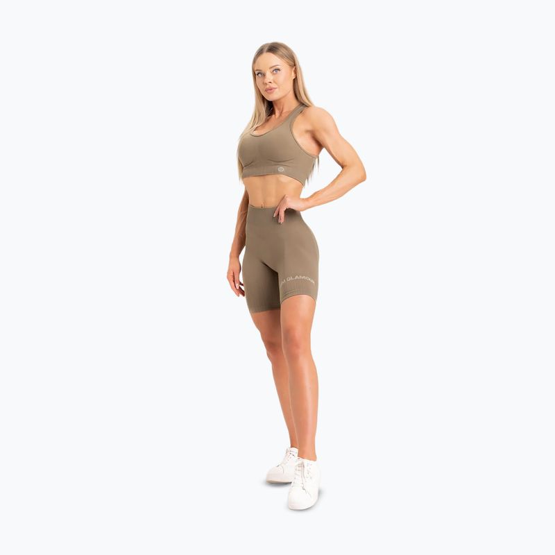 Dámske tréningové šortky Gym Glamour Bikery push up beige 316 12