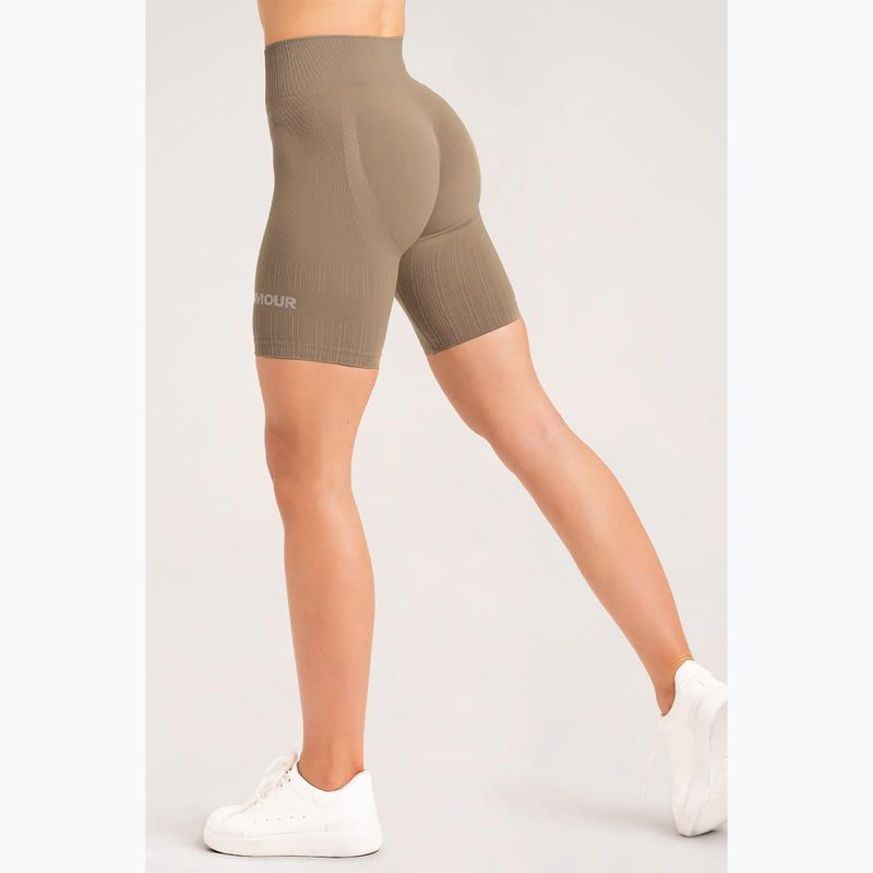 Dámske tréningové šortky Gym Glamour Bikery push up beige 316 14