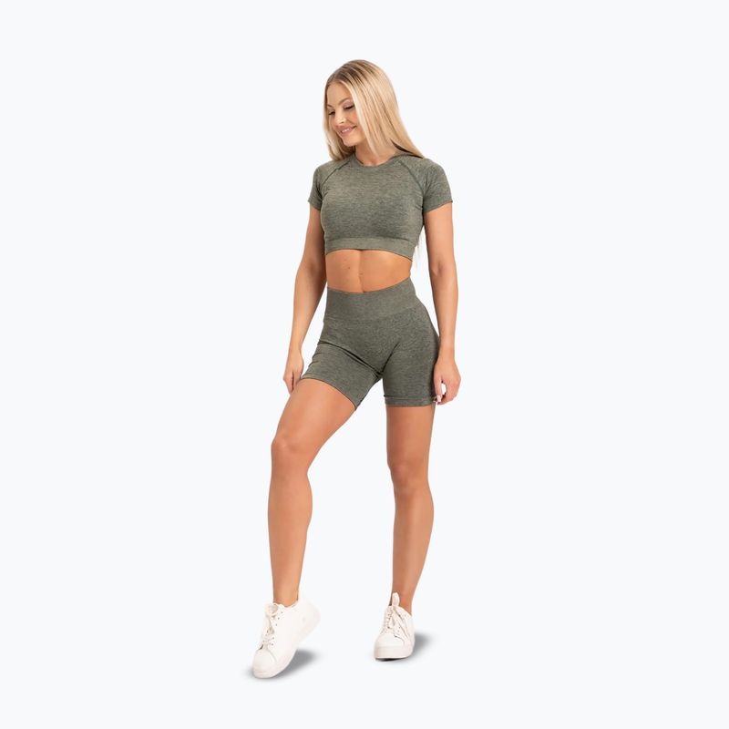 Dámske tréningové šortky Gym Glamour Seamless khaki 2