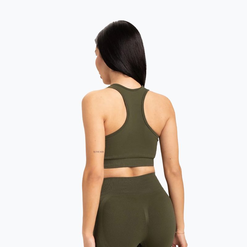 Gym Glamour push up fitness podprsenka tmavozelená 401 2
