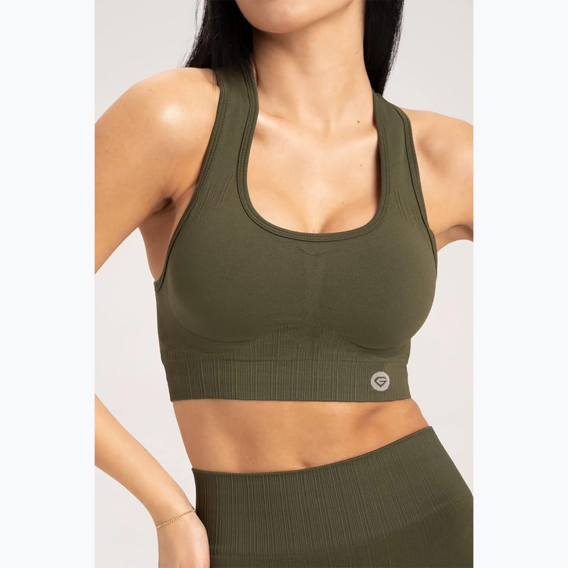 Gym Glamour push up fitness podprsenka tmavozelená 401 3