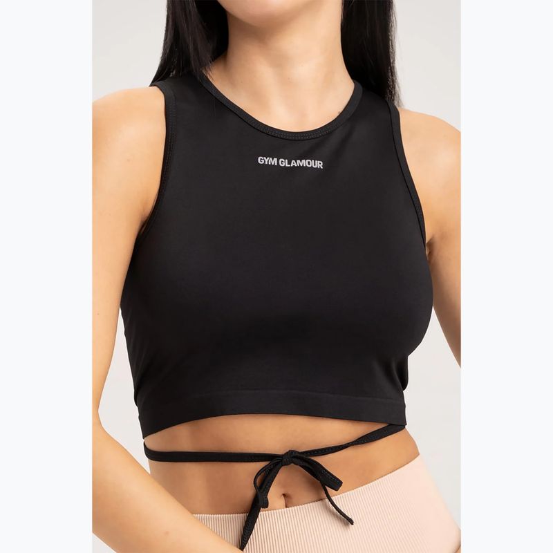Gym Glamour Dámsky viazaný tréningový top Black 440 3