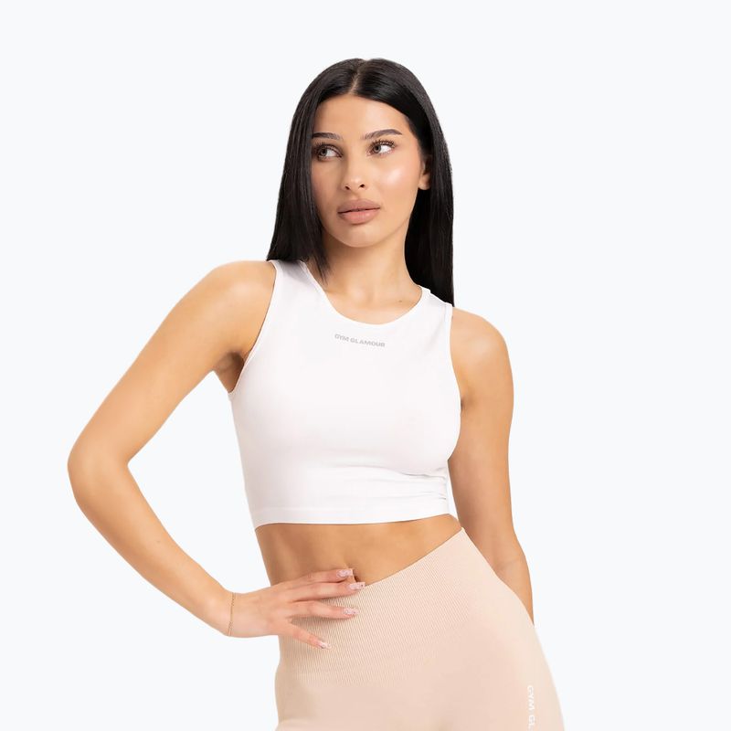 Dámsky tréningový top Gym Glamour Tied White 441