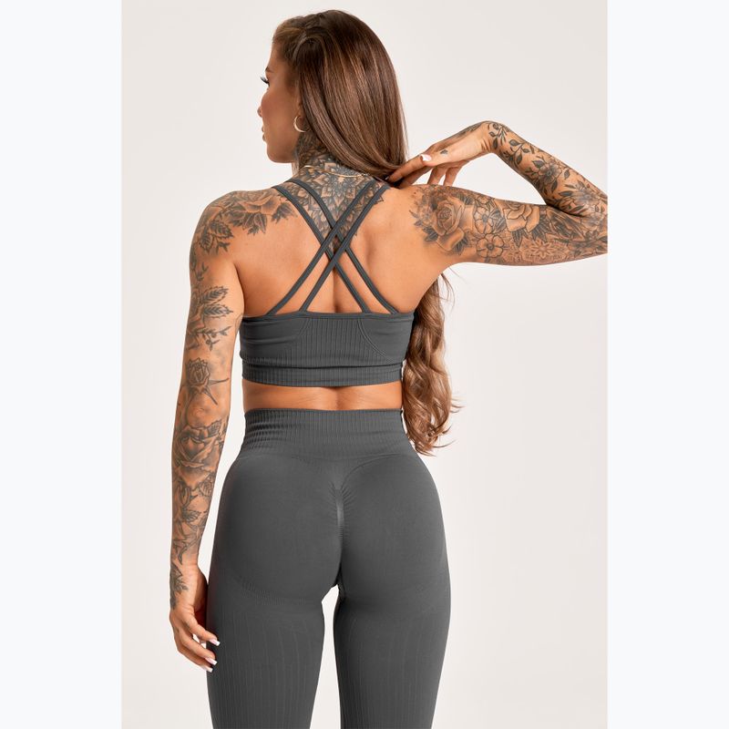 Dámske tréningové legíny Gym Glamour Push Up 2.0 dark silver 6