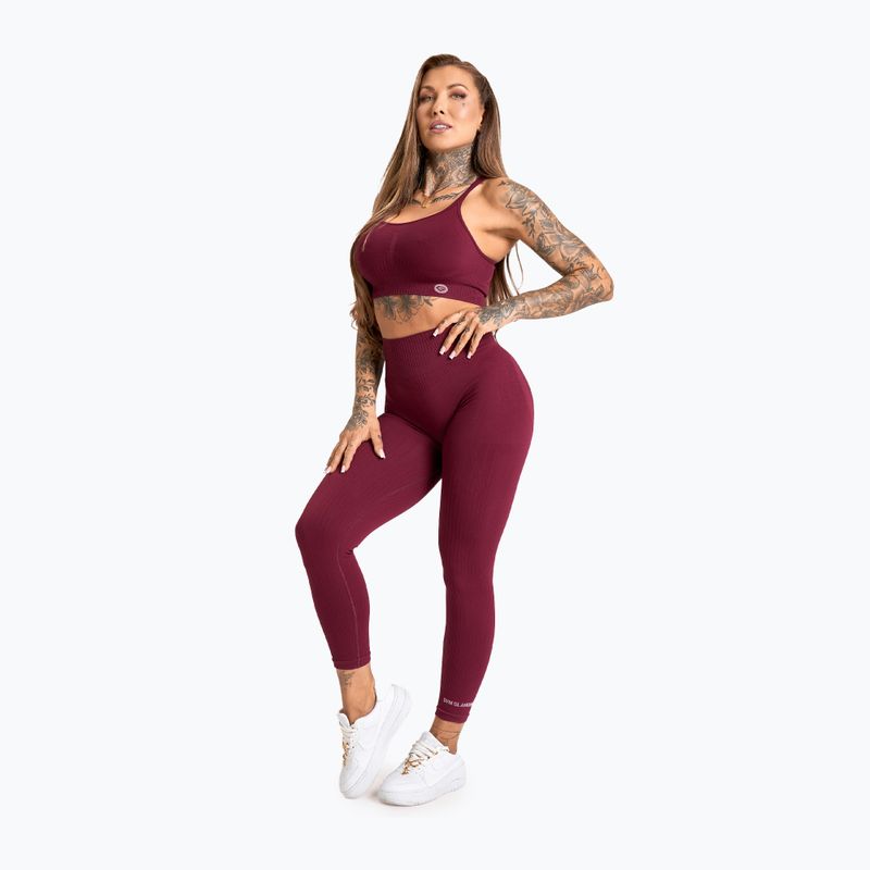 Dámske tréningové legíny Gym Glamour Push Up 2.0 merlot 2