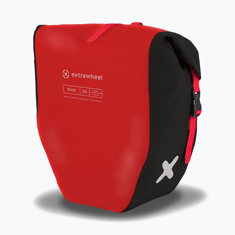 Brašne na bicykel Extrawheel Biker 25L 2 ks čierna/červená E119 2