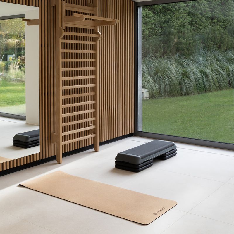 XTREXO Podložka na jogu TPE korok 6 mm čierna YM-C01C 3