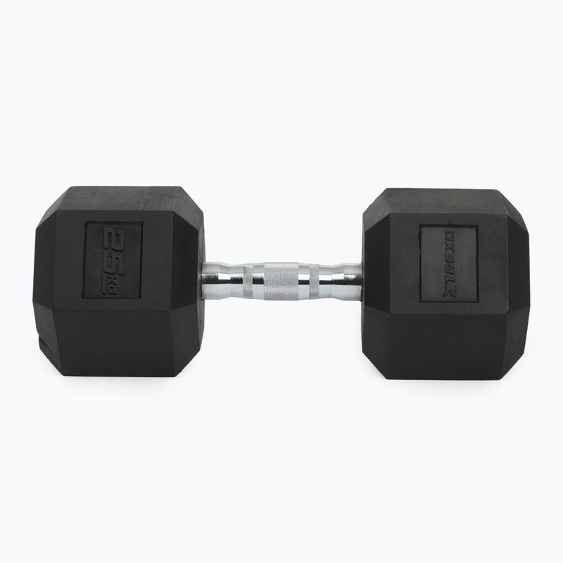 XTREXO Hex HXD250 pogumovaná činka 25 kg 7