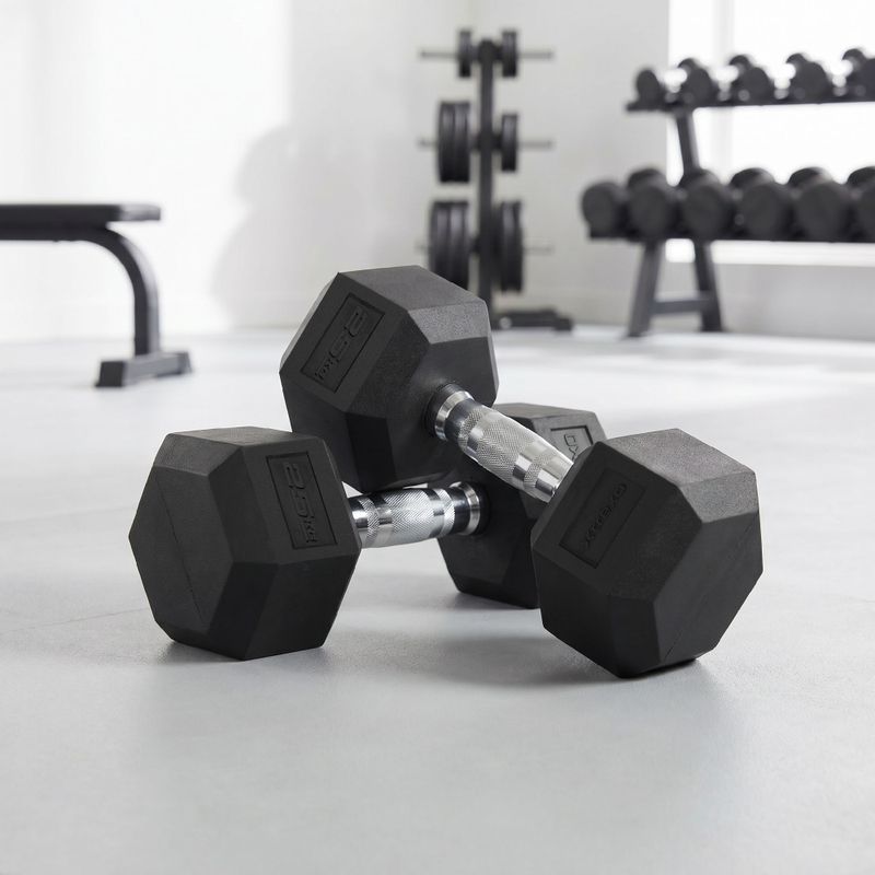 XTREXO Hex HXD250 pogumovaná činka 25 kg 3