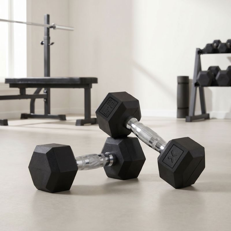 Pogumovaná činka XTREXO Hex HXD25 2,5 kg 3