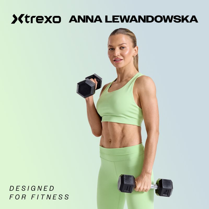 Pogumovaná činka XTREXO Hex 30 kg 2