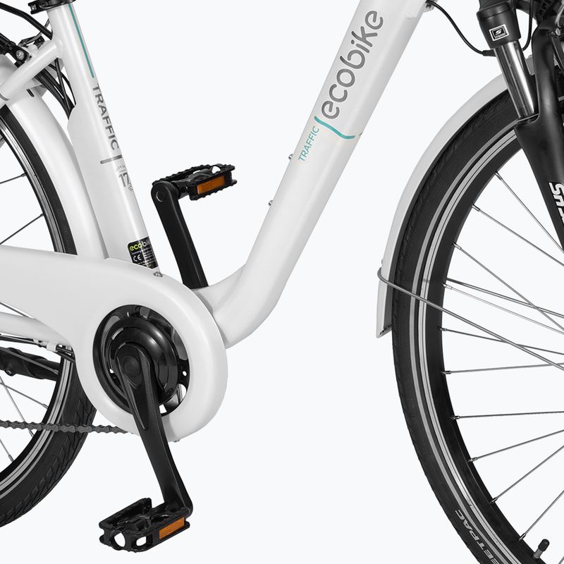 EcoBike Traffic 36V 14.5Ah 522Wh Smart BMS biely elektrický bicykel 12