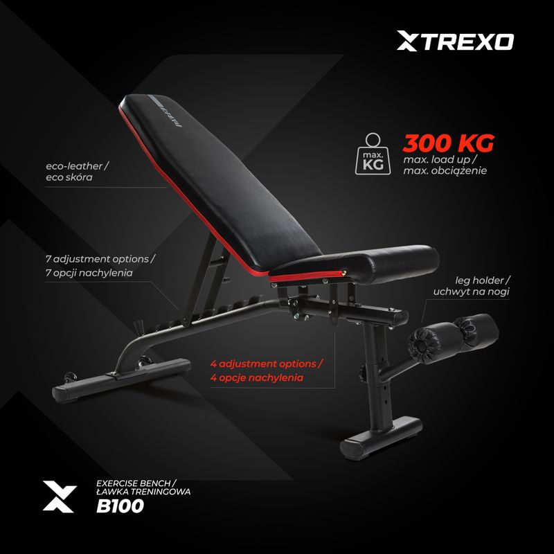 Tréningová lavica XTREXO B100 čierna 5