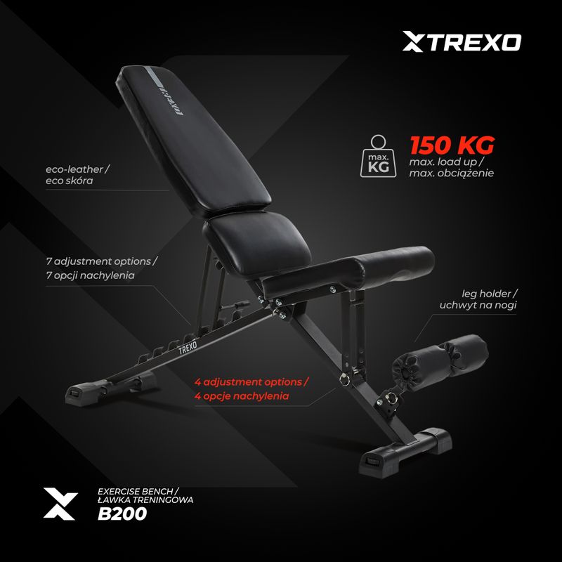 Tréningová lavica XTREXO B200 čierna 5