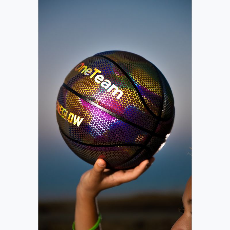 Basketbalová lopta OneTeam Basketball Holographic Black 4