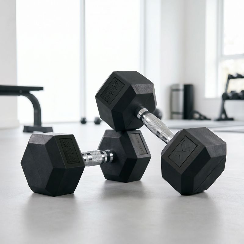 Pogumovaná činka XTREXO Hex 22,5 kg 3